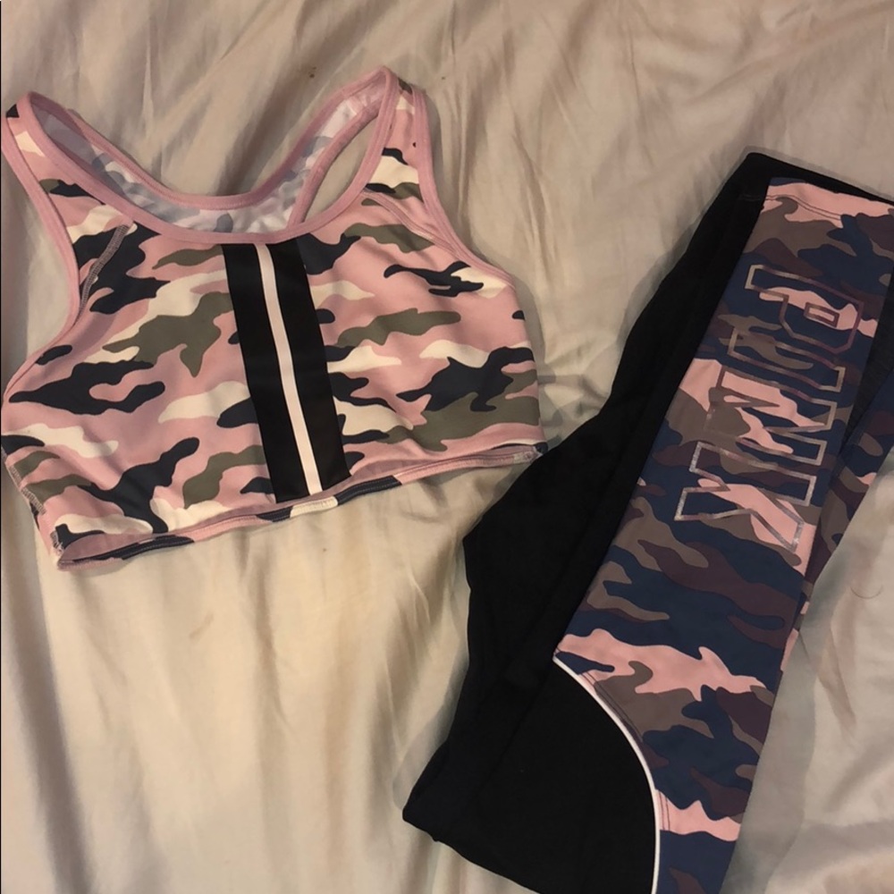 Victoria secret pink camouflage sorts bra leggings